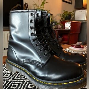 Dr. Martens Black Leather Lace-Up Boots